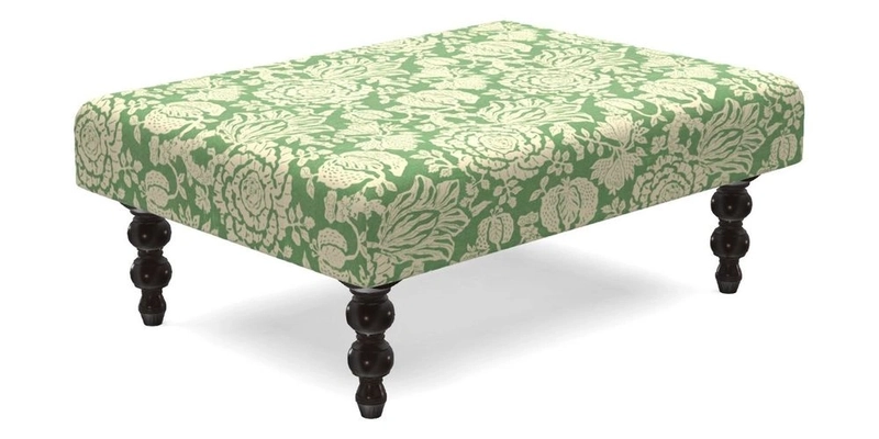 Porthallow Footstool in V&A Threads of India Sulawesi Splendour Indra Winter