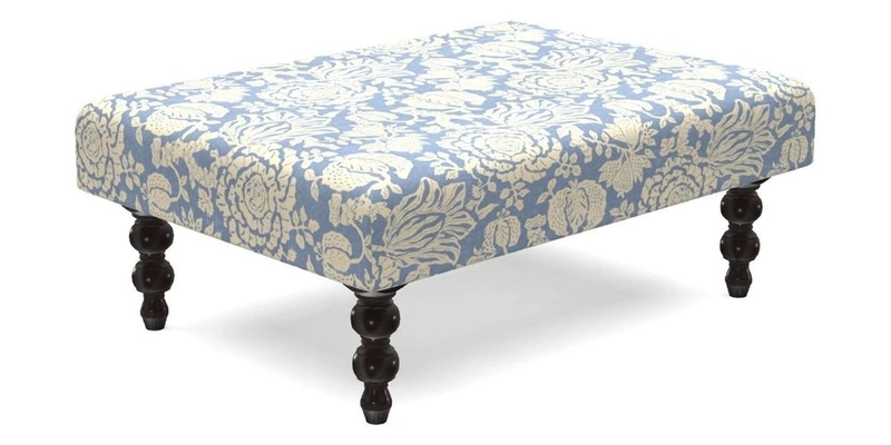 Porthallow Footstool in V&A Threads of India Sulawesi Splendour Indra Winter