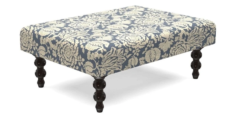 Porthallow Footstool in V&A Threads of India Sulawesi Splendour Indra Winter