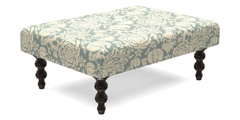 Porthallow Footstool in V&A Threads of India Sulawesi Splendour Indra Winter
