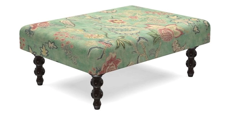 Porthallow Footstool in V&A Threads of India Sulawesi Splendour Indra Winter