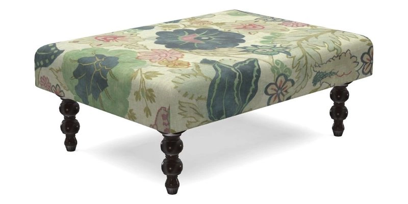 Porthallow Footstool in V&A Threads of India Sulawesi Splendour Indra Winter