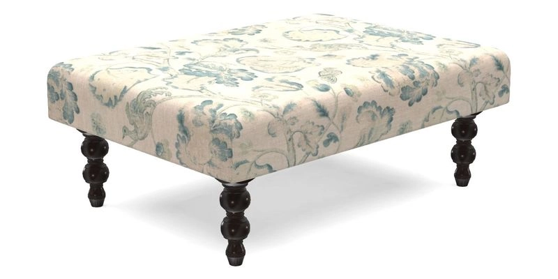 Porthallow Footstool in V&A Threads of India Sulawesi Splendour Indra Winter