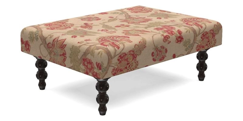 Porthallow Footstool in V&A Threads of India Sulawesi Splendour Indra Winter
