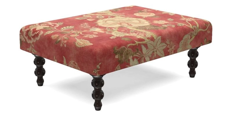 Porthallow Footstool in V&A Threads of India Sulawesi Splendour Indra Winter