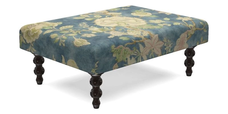 Porthallow Footstool in V&A Threads of India Sulawesi Splendour Indra Winter