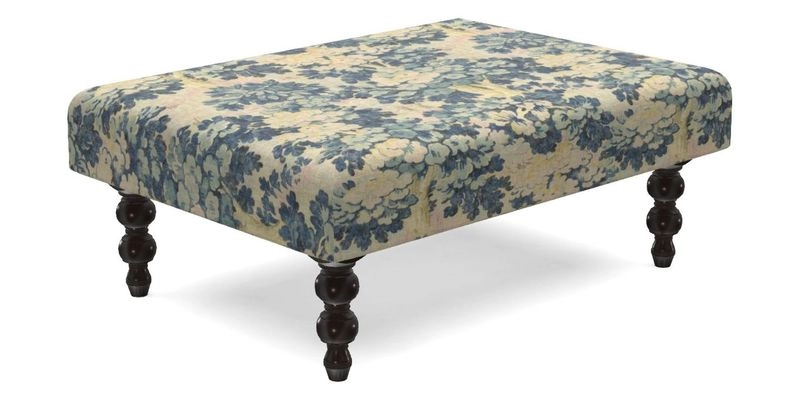 Porthallow Footstool in V&A Threads of India Sulawesi Splendour Indra Winter