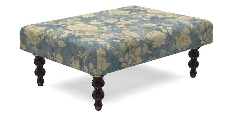 Porthallow Footstool in V&A Threads of India Sulawesi Splendour Indra Winter