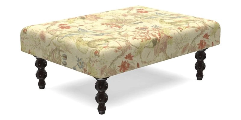 Porthallow Footstool in V&A Threads of India Sulawesi Splendour Indra Winter
