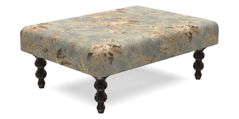 Porthallow Footstool in V&A Threads of India Sulawesi Splendour Indra Winter