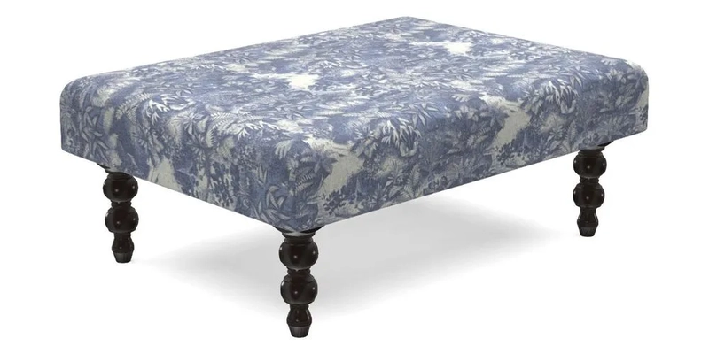 Porthallow Footstool in V&A Threads of India Sulawesi Splendour Indra Winter