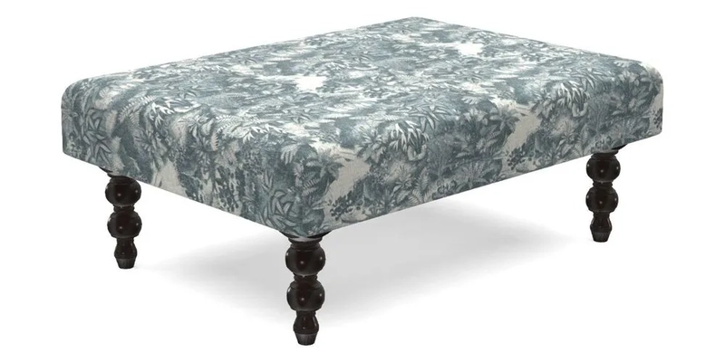 Porthallow Footstool in V&A Threads of India Sulawesi Splendour Indra Winter