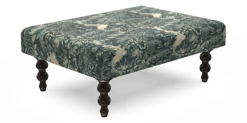 Porthallow Footstool in V&A Threads of India Sulawesi Splendour Indra Winter