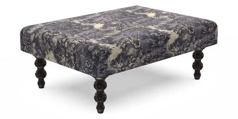 Porthallow Footstool in V&A Threads of India Sulawesi Splendour Indra Winter