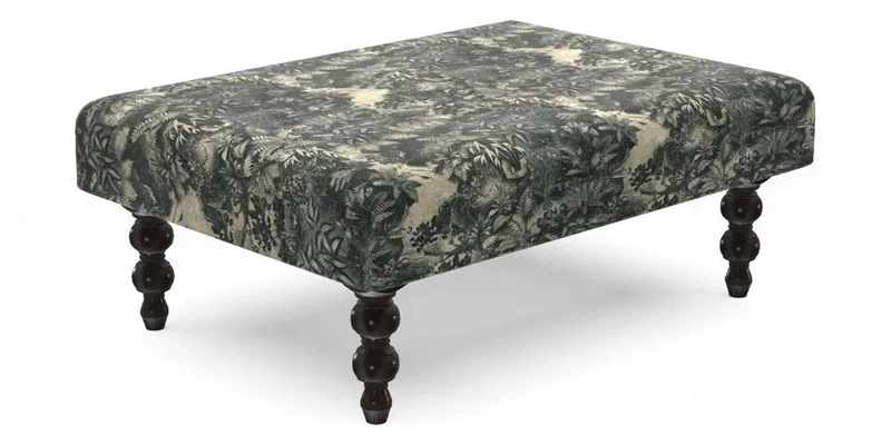 Porthallow Footstool in V&A Threads of India Sulawesi Splendour Indra Winter