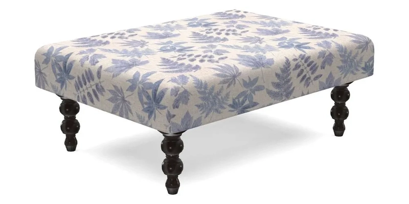 Porthallow Footstool in V&A Threads of India Sulawesi Splendour Indra Winter