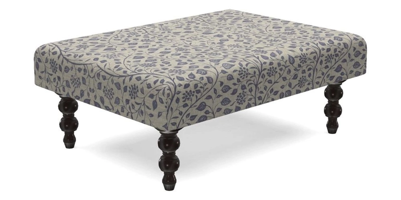 Porthallow Footstool in V&A Threads of India Sulawesi Splendour Indra Winter