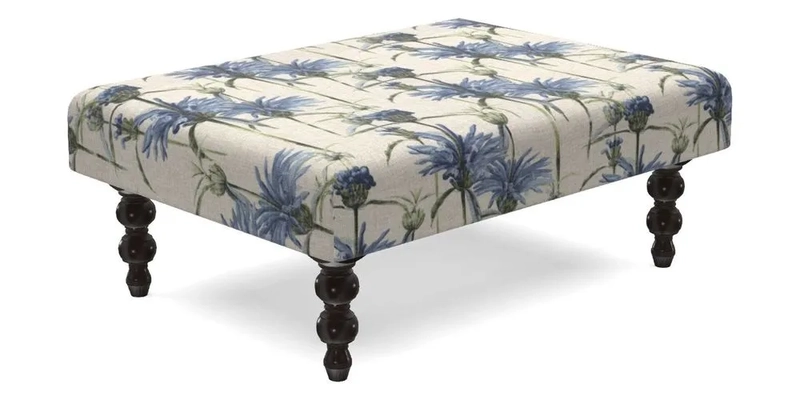 Porthallow Footstool in V&A Threads of India Sulawesi Splendour Indra Winter