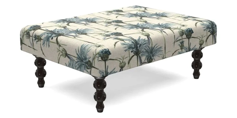 Porthallow Footstool in V&A Threads of India Sulawesi Splendour Indra Winter