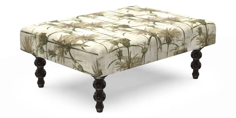 Porthallow Footstool in V&A Threads of India Sulawesi Splendour Indra Winter