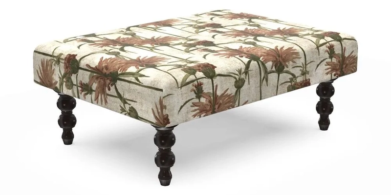 Porthallow Footstool in V&A Threads of India Sulawesi Splendour Indra Winter Porthallow Footstool in V&A Threads of India Sulawesi Splendour Indra Winter