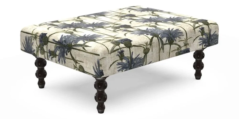 Porthallow Footstool in V&A Threads of India Sulawesi Splendour Indra Winter