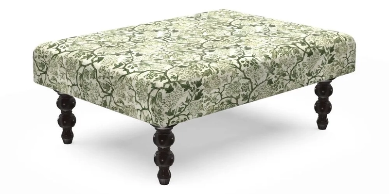 Porthallow Footstool in V&A Threads of India Sulawesi Splendour Indra Winter