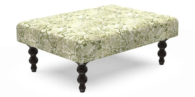 Porthallow Footstool in V&A Threads of India Sulawesi Splendour Indra Winter