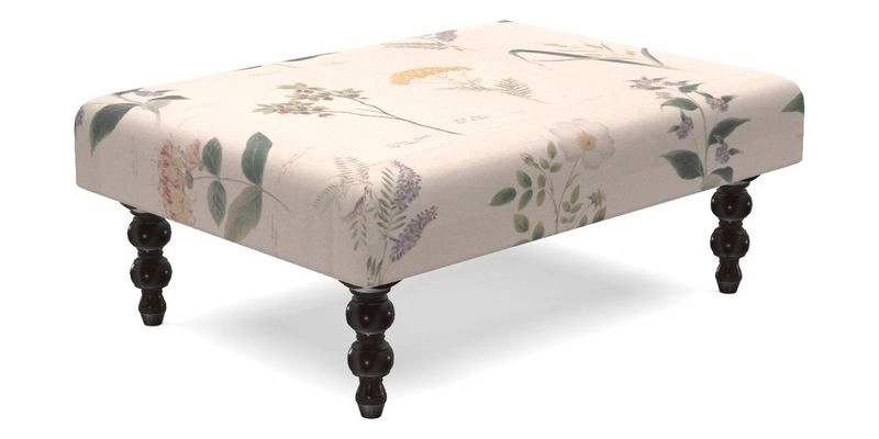 Porthallow Footstool in V&A Threads of India Sulawesi Splendour Indra Winter