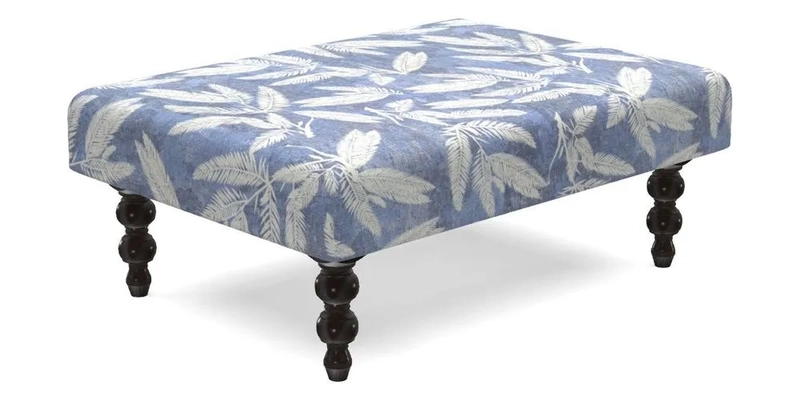 Porthallow Footstool in V&A Threads of India Sulawesi Splendour Indra Winter