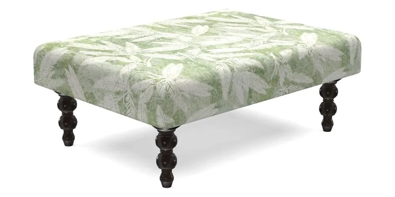 Porthallow Footstool in V&A Threads of India Sulawesi Splendour Indra Winter