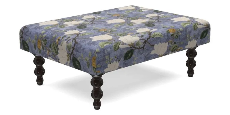 Porthallow Footstool in V&A Threads of India Sulawesi Splendour Indra Winter