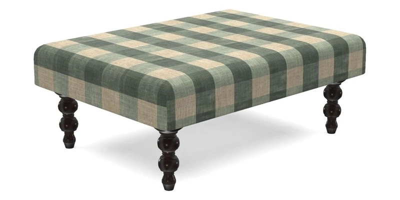 Porthallow Footstool in V&A Threads of India Sulawesi Splendour Indra Winter