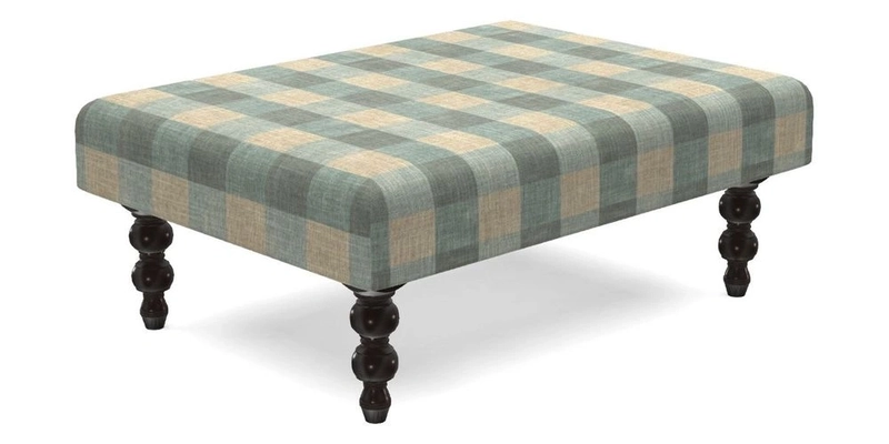 Porthallow Footstool in V&A Threads of India Sulawesi Splendour Indra Winter