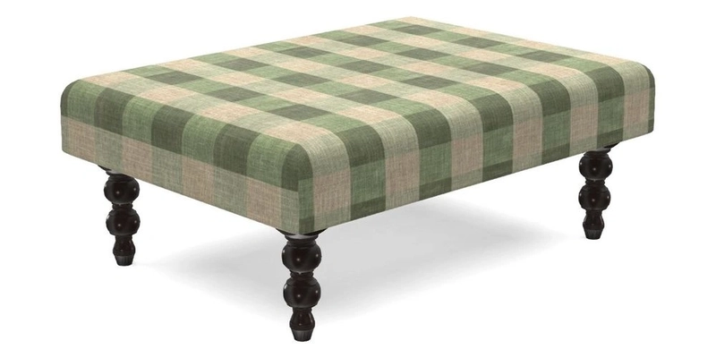 Porthallow Footstool in V&A Threads of India Sulawesi Splendour Indra Winter