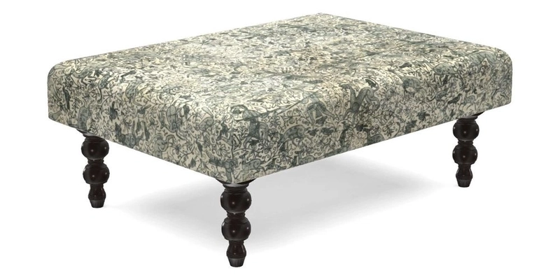 Porthallow Footstool in V&A Threads of India Sulawesi Splendour Indra Winter