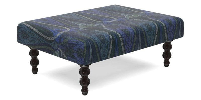 Porthallow Footstool in V&A Threads of India Sulawesi Splendour Indra Winter