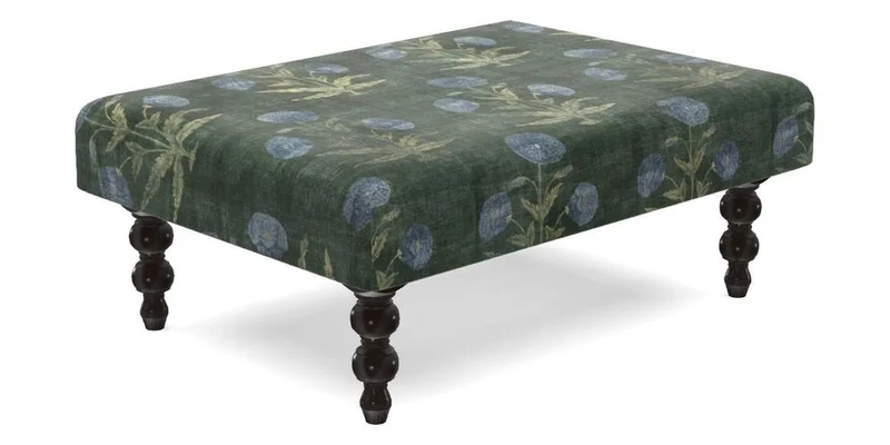 Porthallow Footstool in V&A Threads of India Sulawesi Splendour Indra Winter