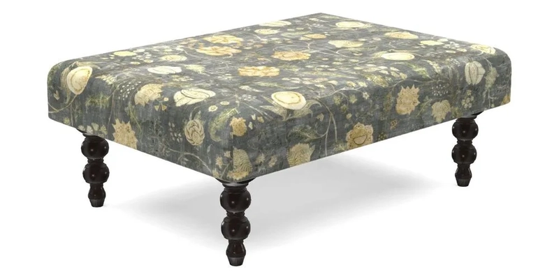Porthallow Footstool in V&A Threads of India Sulawesi Splendour Indra Winter