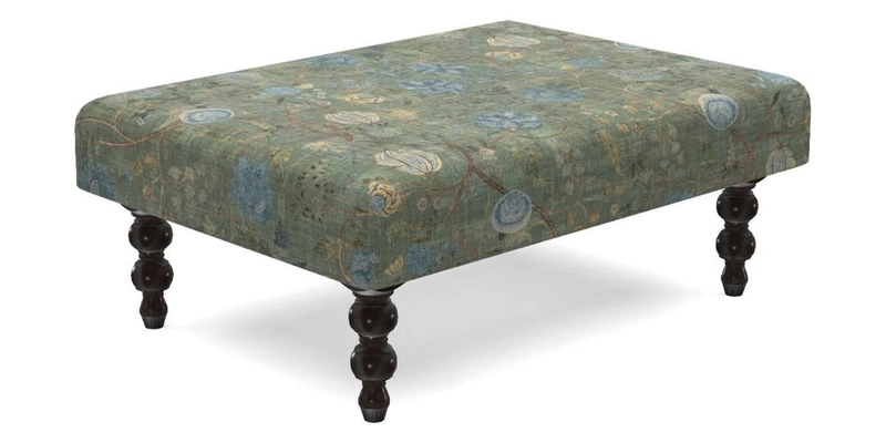 Porthallow Footstool in V&A Threads of India Sulawesi Splendour Indra Winter