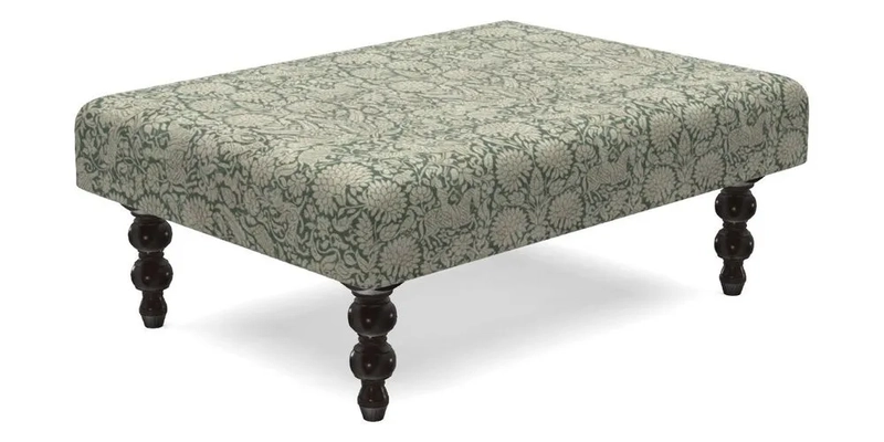 Porthallow Footstool in V&A Threads of India Sulawesi Splendour Indra Winter