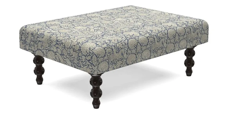 Porthallow Footstool in V&A Threads of India Sulawesi Splendour Indra Winter