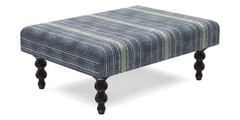 Porthallow Footstool in V&A Threads of India Sulawesi Splendour Indra Winter Porthallow Footstool in V&A Threads of India Sulawesi Splendour Indra Winter