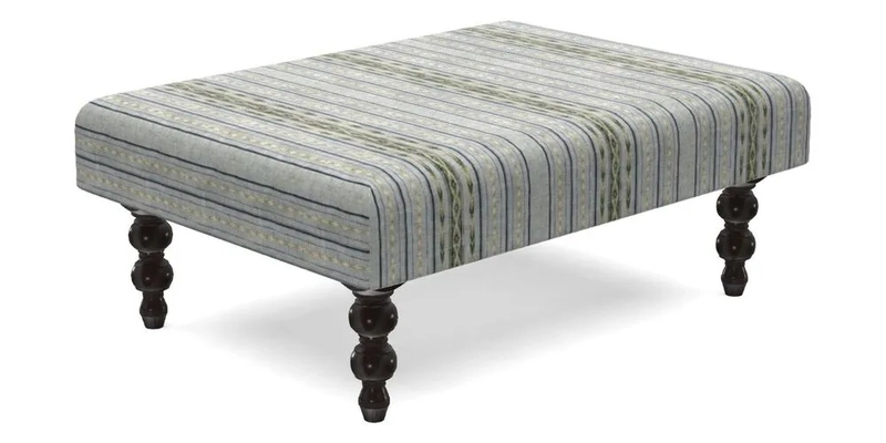 Porthallow Footstool in V&A Threads of India Sulawesi Splendour Indra Winter