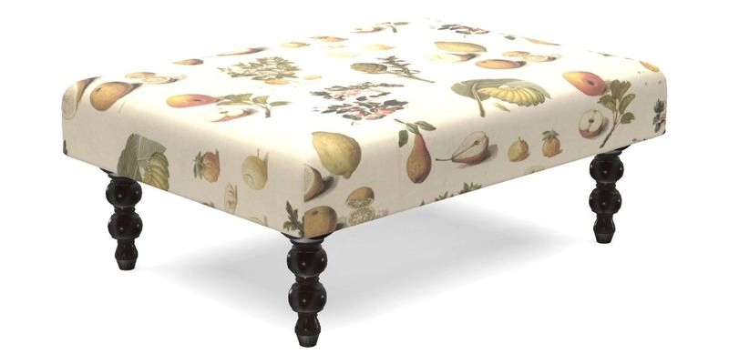 Porthallow Footstool in V&A Threads of India Sulawesi Splendour Indra Winter