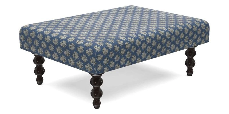 Porthallow Footstool in V&A Threads of India Sulawesi Splendour Indra Winter