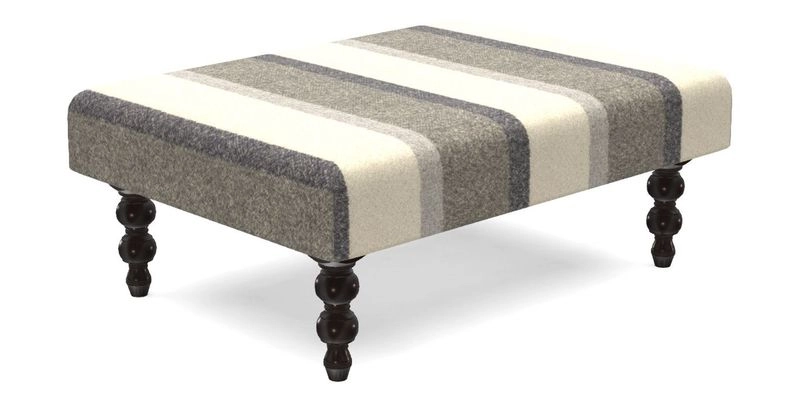 Porthallow Footstool in V&A Threads of India Sulawesi Splendour Indra Winter