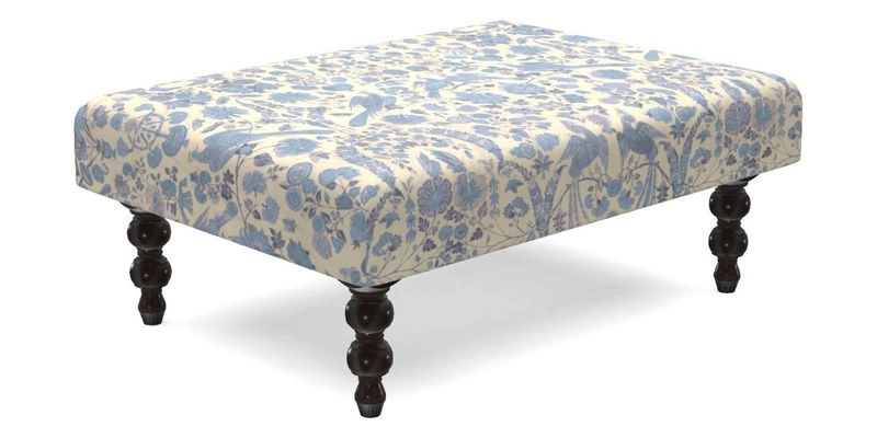 Porthallow Footstool in V&A Threads of India Sulawesi Splendour Indra Winter