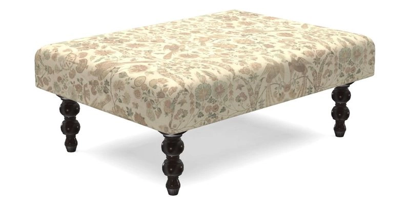 Porthallow Footstool in V&A Threads of India Sulawesi Splendour Indra Winter