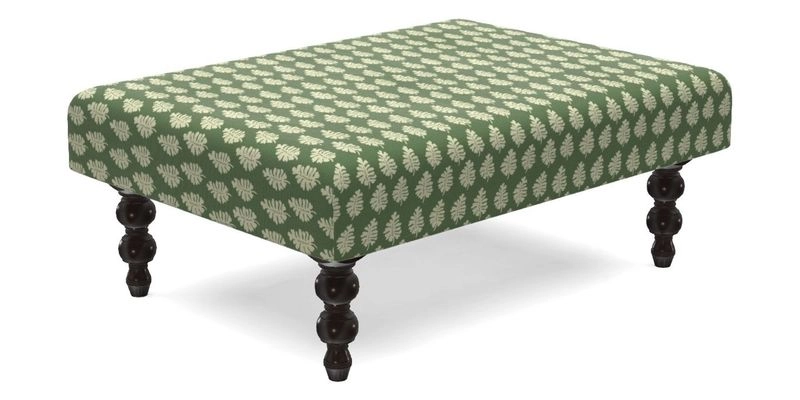 Porthallow Footstool in V&A Threads of India Sulawesi Splendour Indra Winter